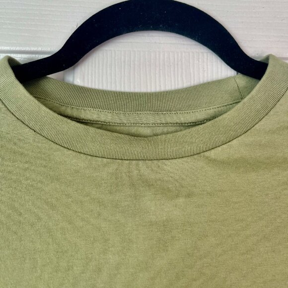 H&M Men’s Regular Fit T-Shirt Small Olive Green Short Sleeve Cotton Casual Tee - Picture 3 of 7